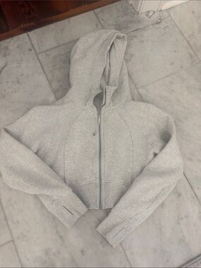 lululemon athletica Light Gray Cropped Zip Hoodie